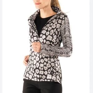 Gretchen Scott Quarter Zip Up Pullover Top Womens Medium Wildcat Zip Pockets